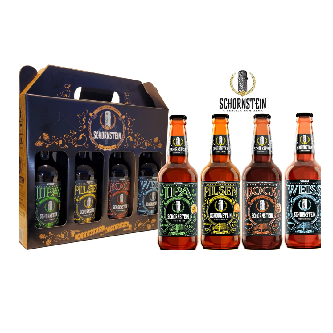 Kit Cerveja Schornstein 4 Cerveja 500ml Pilsen, Ipa, weiss, Bock 