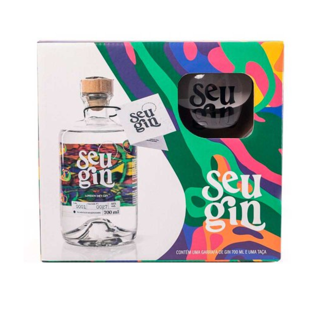 Kit Seu Gin 1 Garrafa 700ml E Uma Taa 