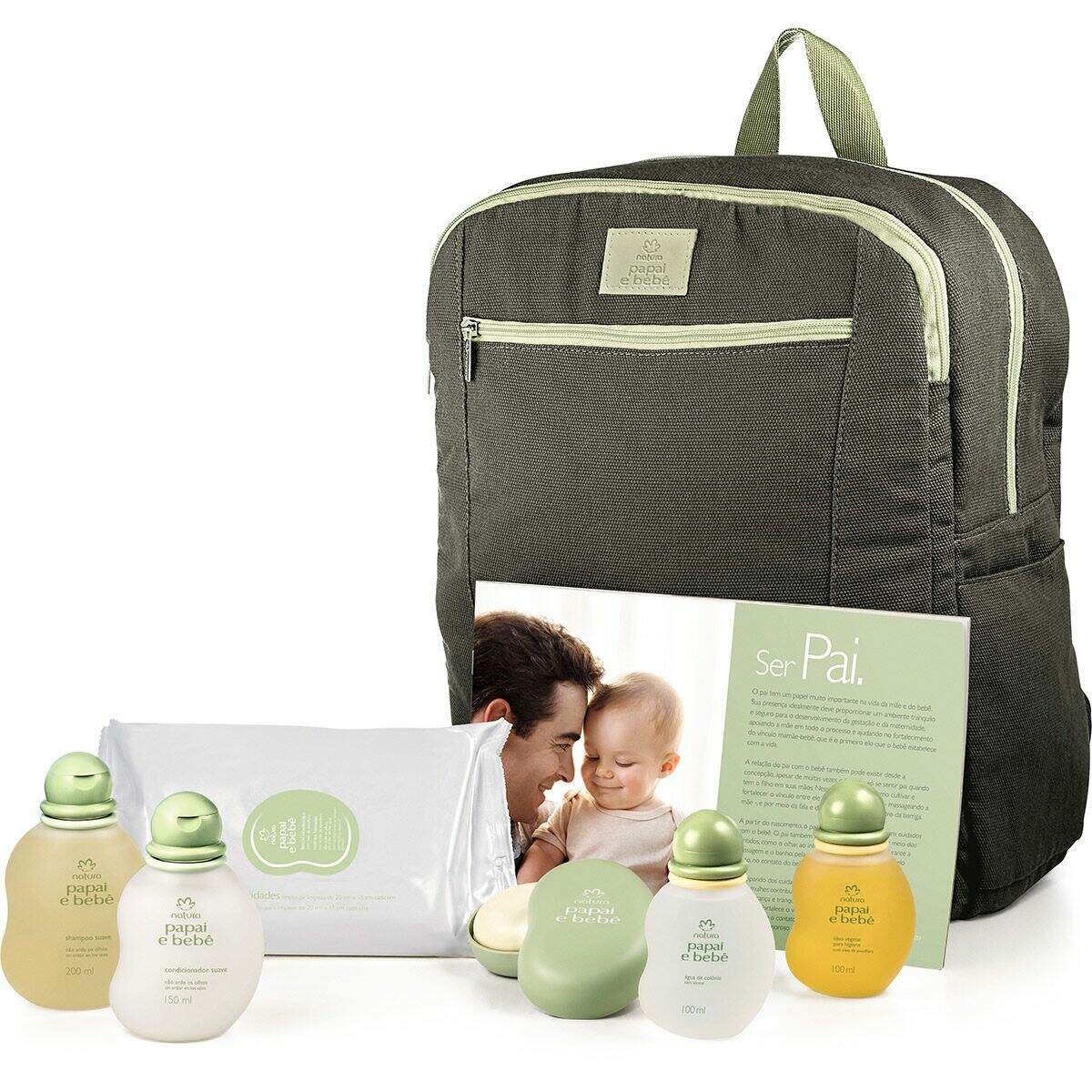 Kit papai e bebe natura mochila clearance