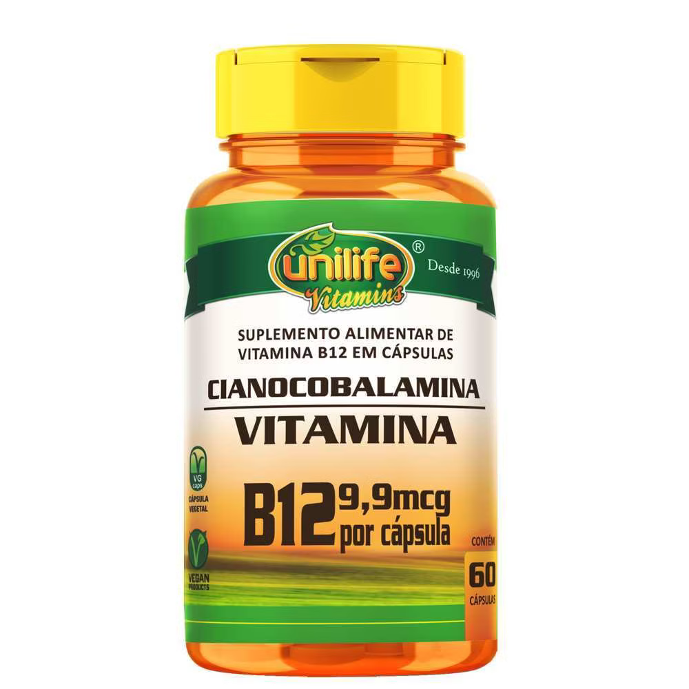 Vitamina B12 Cianocobalamina 60 Cápsulas Unilife