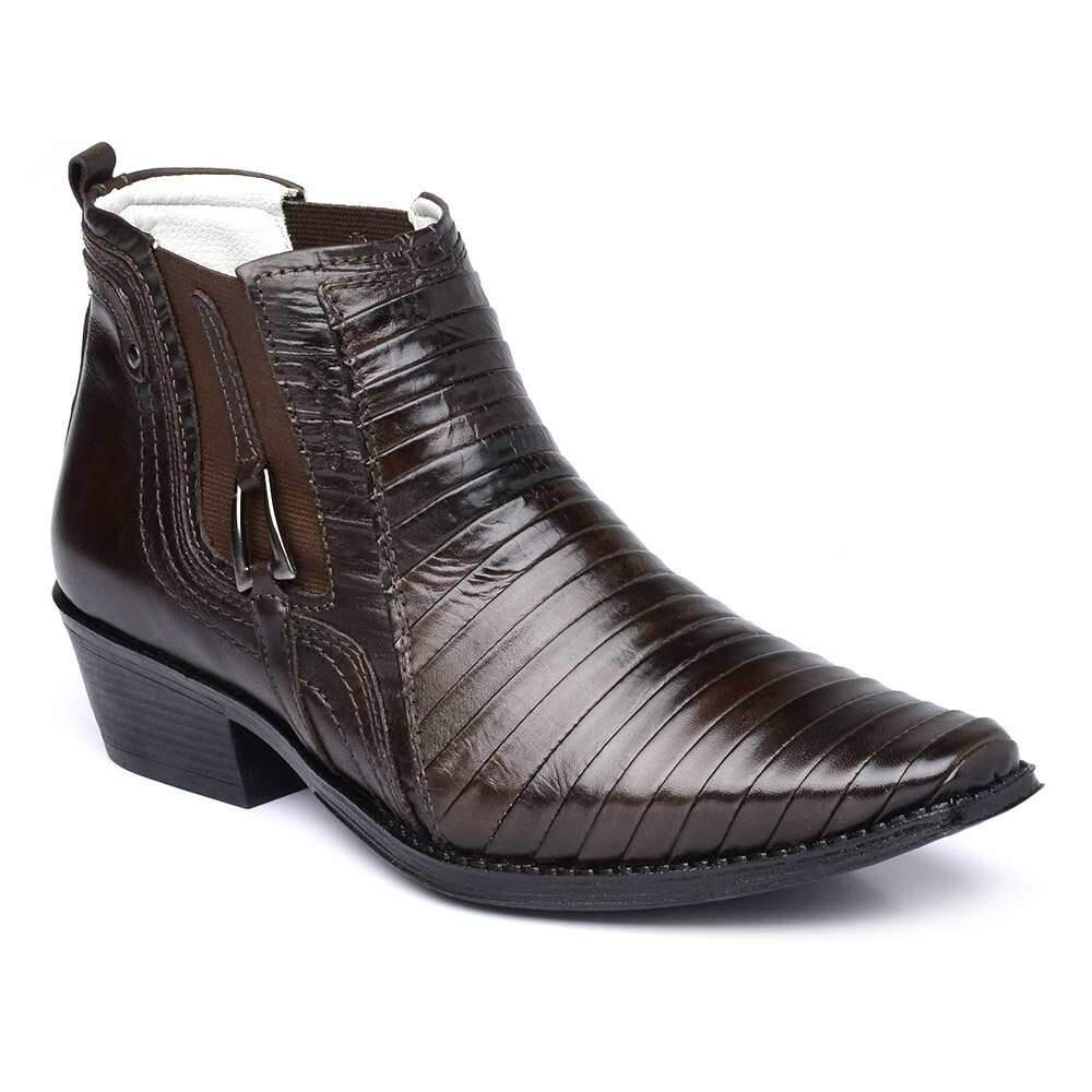 bota country couro casco