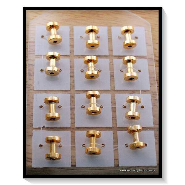 Cartela de Alargador Ao Dourado 3mm PI935