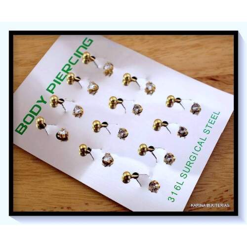 Piercing Umbigo Zircnia P Dourada PI2312