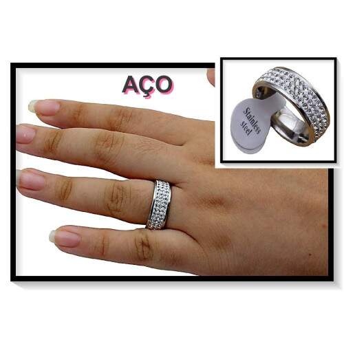 Aliana Ao Prata Em Strass AN2319