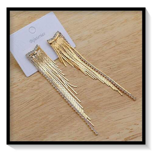 Brinco Com Franja Com Strass BR11386