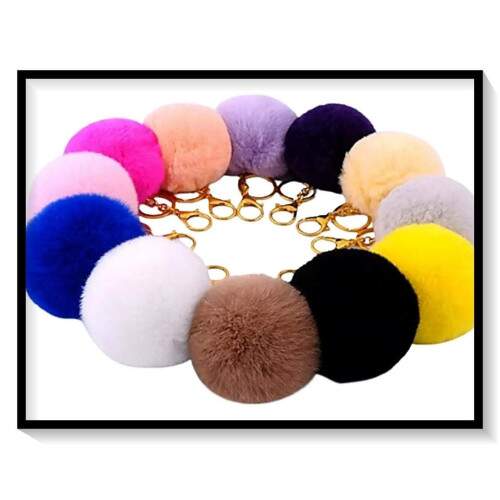Pacote Com 12 Chaveiros Pompom Mdio Color CH651