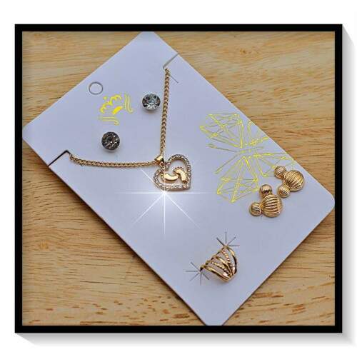 Colar + 2 Pares De Brincos + Falso Piercing CO2273