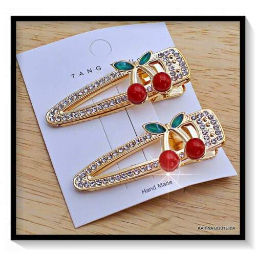 Bico De Pato Cereja Cristal/Strass Com 2 PS CA5986