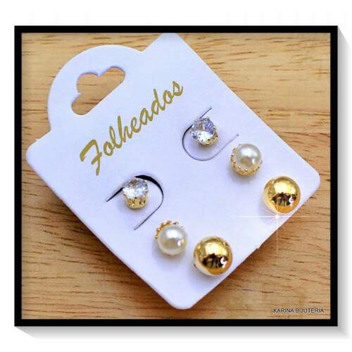 Trio De Brincos folheados FO2172