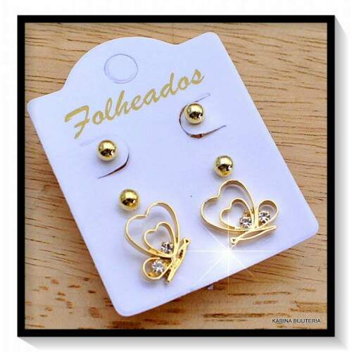 Trio De Brincos folheados FO2175