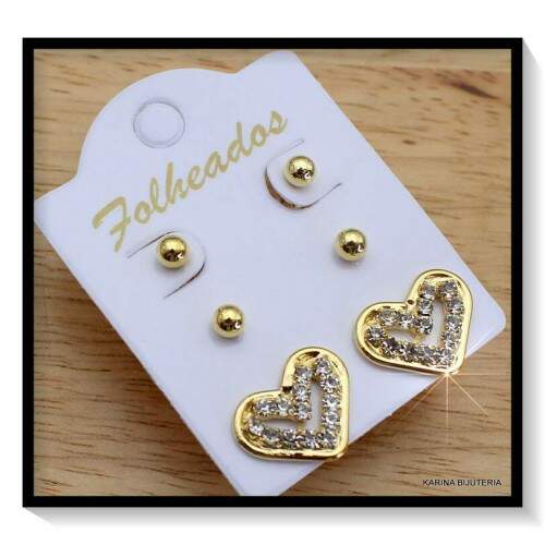 Trio De Brincos folheados FO2177