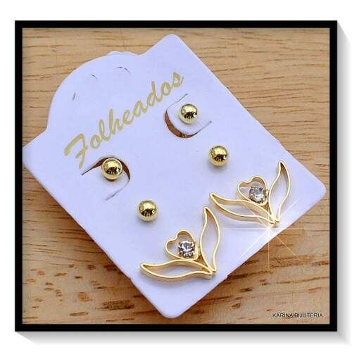 Trio De Brincos folheados FO2179
