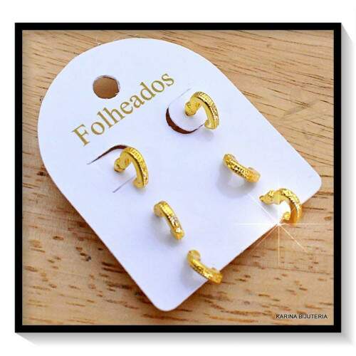 Trio De Brincos folheados FO2187