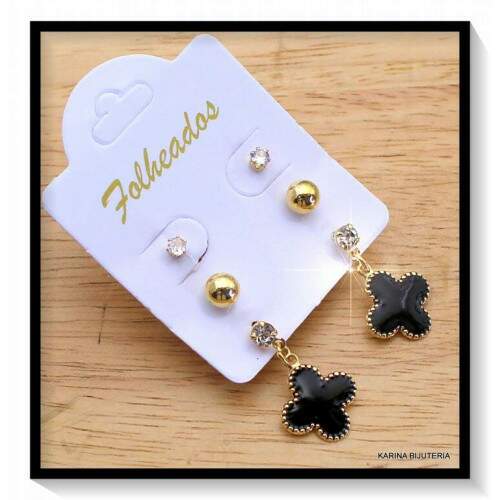 Trio De Brincos folheados FO2191