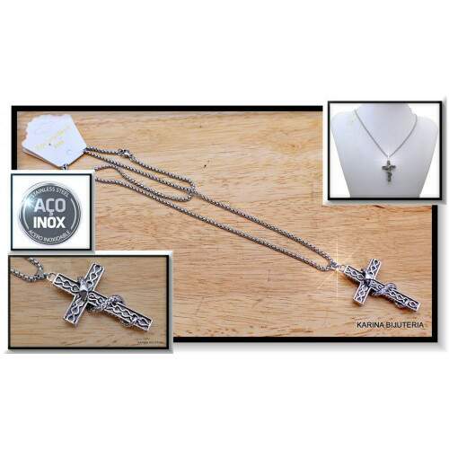 Colar AO Com Pingente Prata CRUZ CO2367