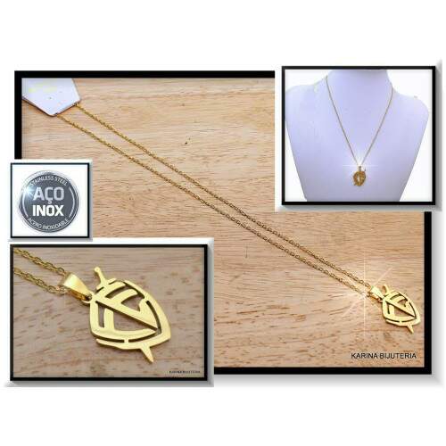 Colar AO Com Pingente Dourado F CO2369