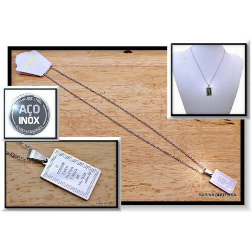 Colar AO Com Pingente Prata SALMO CO2374