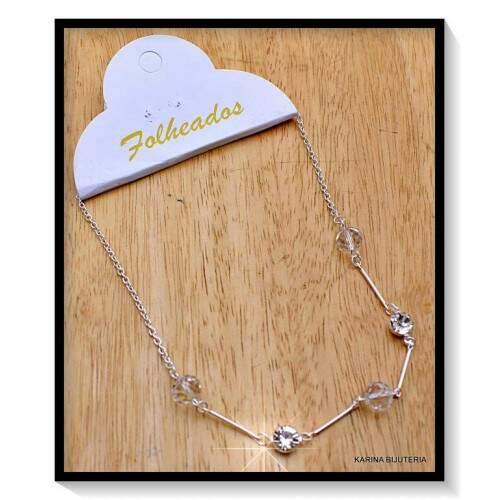 Colar Folheado Chocker Em Strass CF430