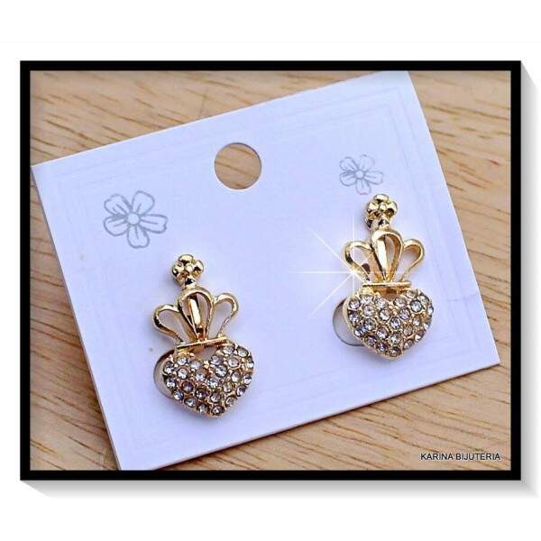 Brinco Presso Strass Coroa PR365