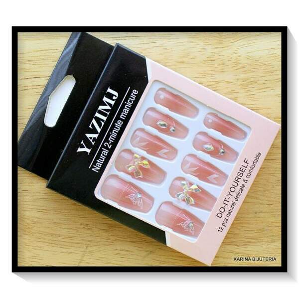 Unha Postia Caixa 3D com 12 Unhas C/ Cola AC-994