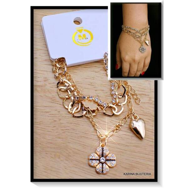 Pulseiras Berloque 3 Voltas Rosa PU3079