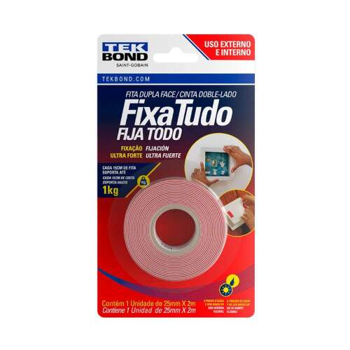 Fita Acrlica Dupla Face 25x2m - Tekbond