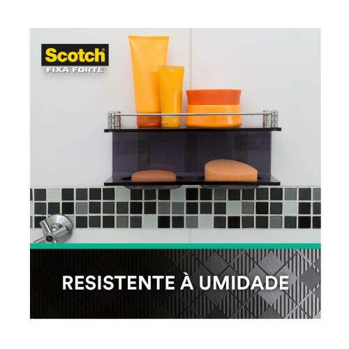 Fita Dupla Face Fixa Forte Scotch Banheiro 24x1,5m 500g - 3M