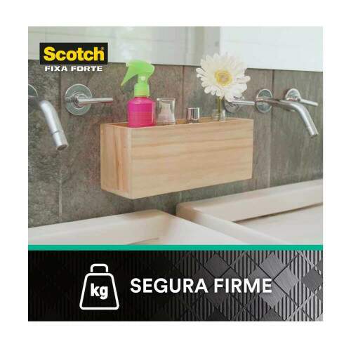 Fita Dupla Face Fixa Forte Scotch Banheiro 24x1,5m 500g - 3M