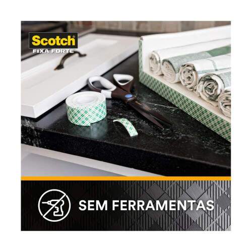 Fita Dupla Face Fixa Forte Scotch Cozinha 24x1,5m 700g - 3M