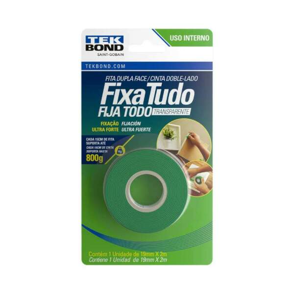 Fita Fixa Tudo Acrlica Dupla Face 19mx2m - Tekbond