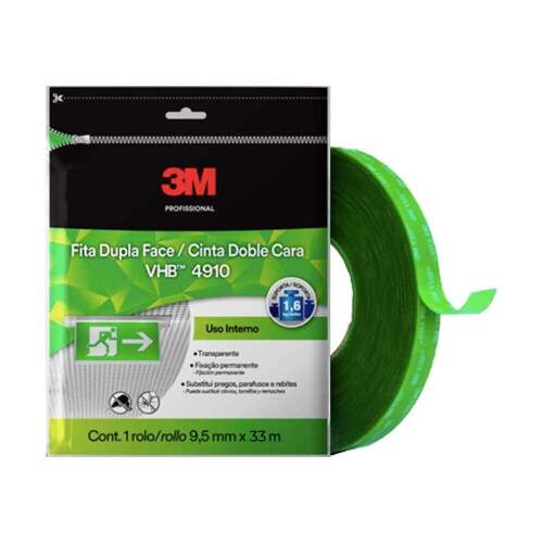 Fita VHB Dupla Face de Adesivo Transfervel 4915 9,5mmx33m - 3M