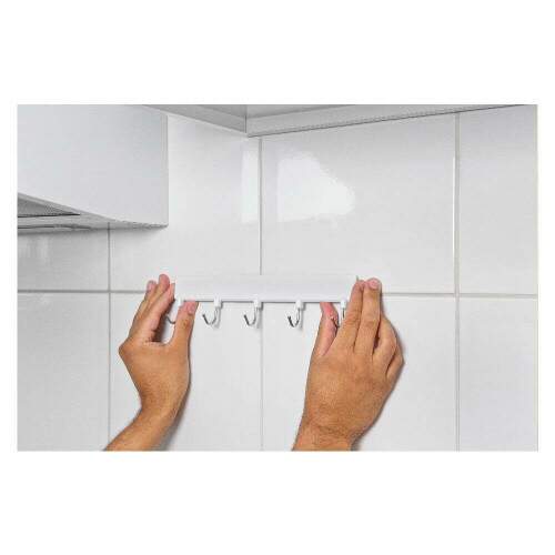 Gancho Adesivo Zafira de Plstico Branco e Metal M - Tekbond