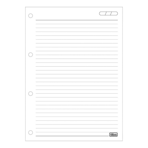 Folha Para Fich�rio Pautado 80Fls Tilibra - Ref 232092