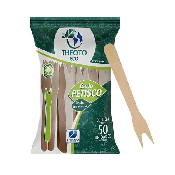 Garfo Petisco Madeira Theoto Pct/50un - 52186//52561