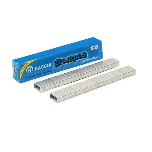 Grampo Galvanizado 26/6 1000 Un - Bacchi