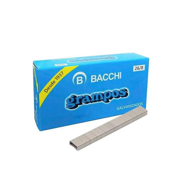 Grampo Galvanizado 26/8 1000 Un - Bacchi