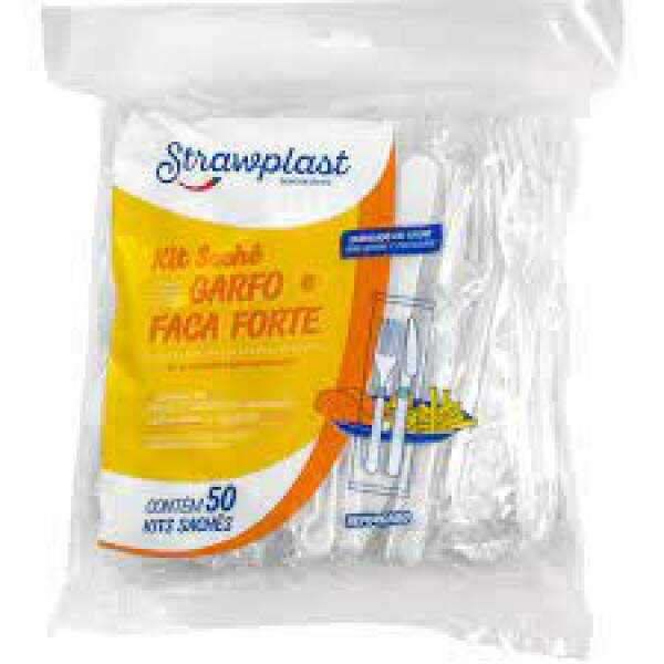 Kit Talher Garfo E Faca Master Branco Ref. 531//674 Strawplast Cx/250 Kits