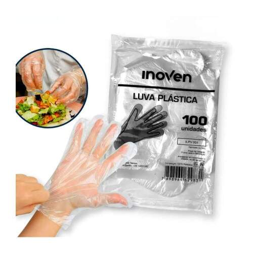 Luva Plstica Descartvel Pct/100 - Inoven