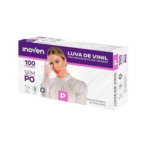 Luva Vinil Sem P Pequena Transparente Cx/100 - Inoven