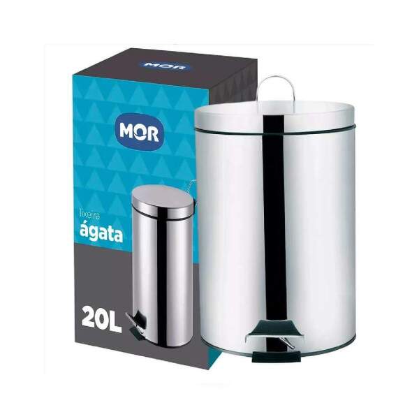 Lixeira Inox 20L C/ Pedal Linha gata - Mor