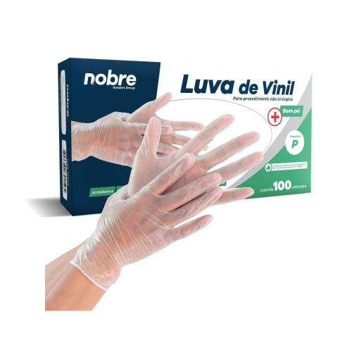 Luva Vinil Sem P Pequena Transparente Cx/100 51502 - Nobre