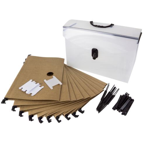 Maleta Arquivo Plstica Cristal Com 10 Pastas Suspensas DelloPlast - 0317.H