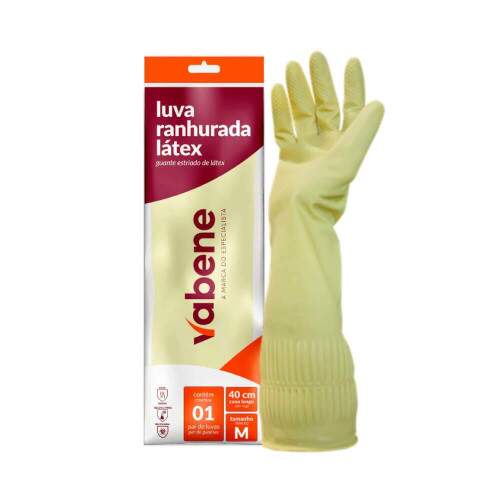 Luva Ltex Ranhurada Mdia Cano Longo - Vabene