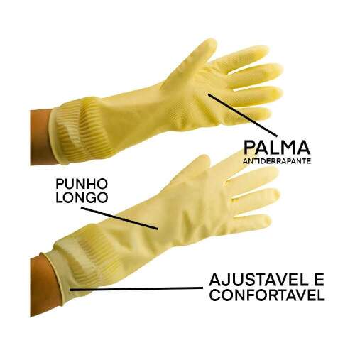Luva Ltex Ranhurada Mdia Cano Longo - Vabene