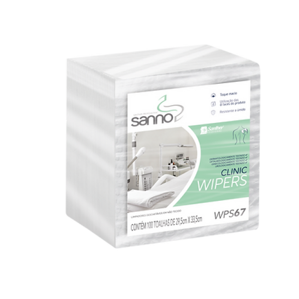 Pano Toalha P/ Higiene Corporal Banho De Leito Wiper Quarterfold (29,5X32,5Cm) C/100 Fls - Ref Wps67