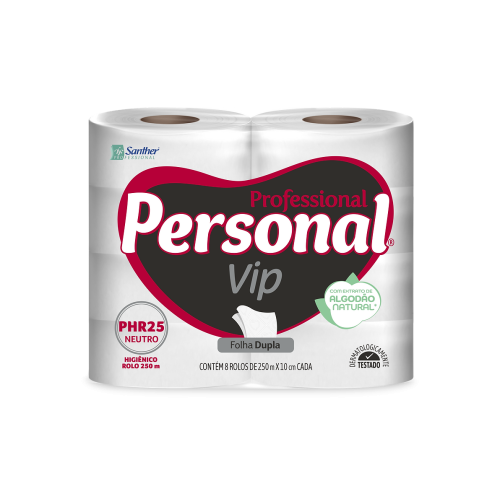 Papel Higinico Rolo Folha Dupla 100% Celulose 250m Inovatta 8 Rolos - Santher Personal PHR25