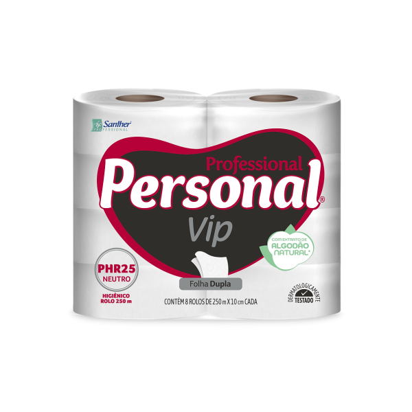 Papel Higinico Rolo Folha Dupla 100% Celulose 250m Inovatta 8 Rolos - Santher Personal PHR25
