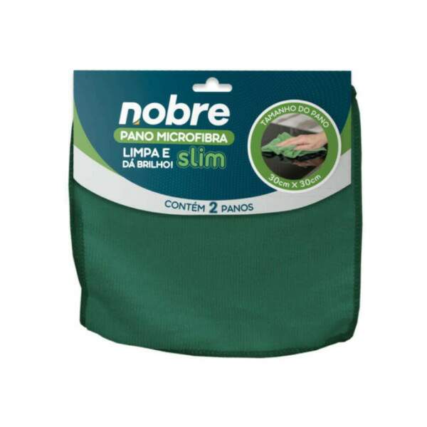 Pano Microfibra 30x30cm Verde C/2 56750 - Nobre