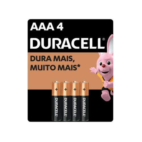 Pilha Alcalina AAA Palito C/4 - Duracell