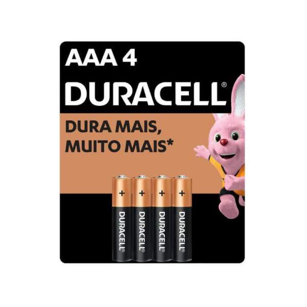 Pilha Alcalina AAA Palito C/4 - Duracell
